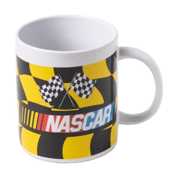 NASCAR 2004 Checkered Coffee Cup Mug Tea Yellow Sherwood Daytona Racing Car USA - Picture 1 of 6